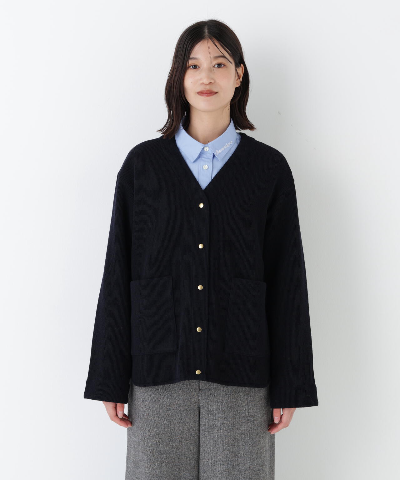 クォーターゲージＶネックカーディガン