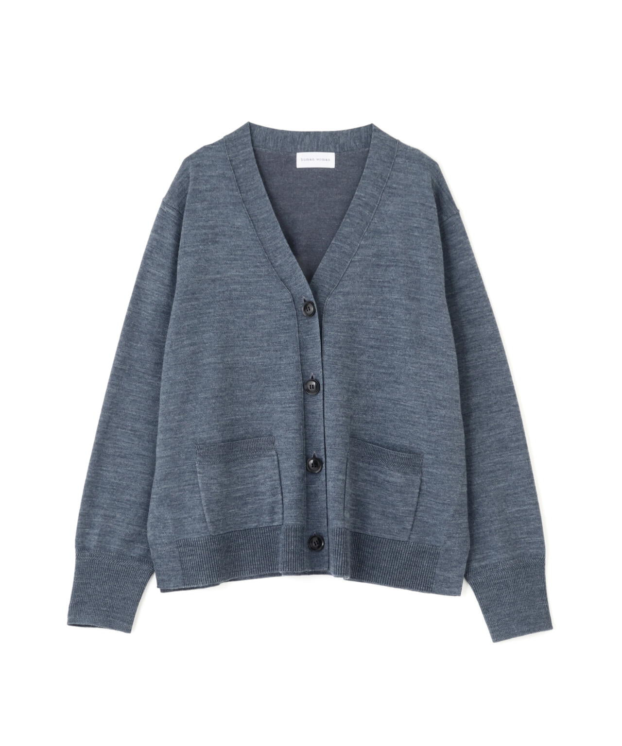 ハイゲージプレーティングVネックカーディガン | human woman