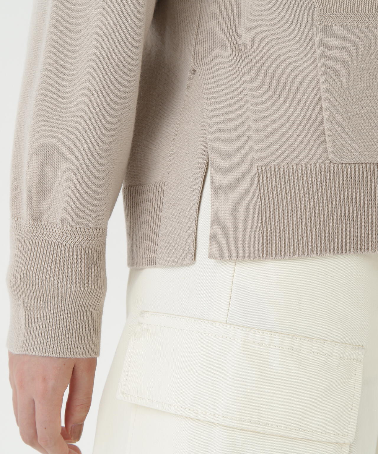 ハイゲージプレーティングVネックカーディガン | human woman