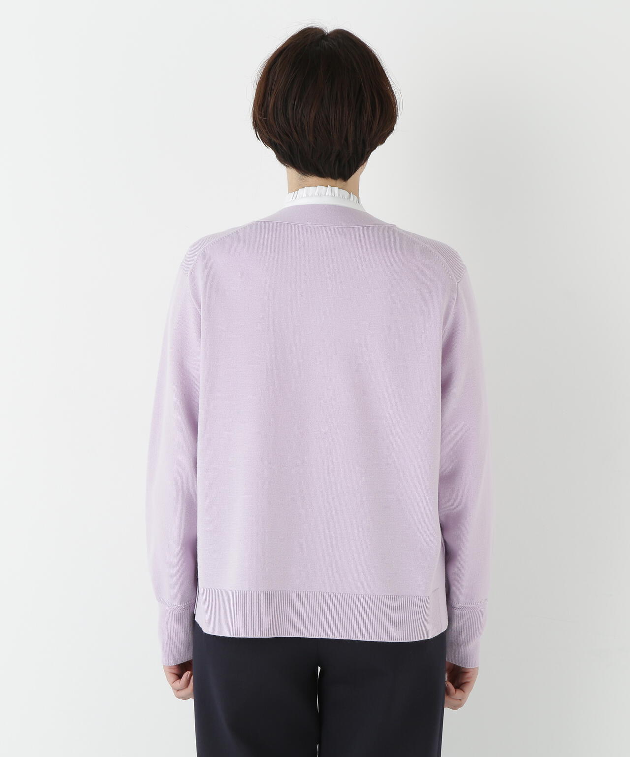 ハイゲージプレーティングVネックカーディガン | human woman