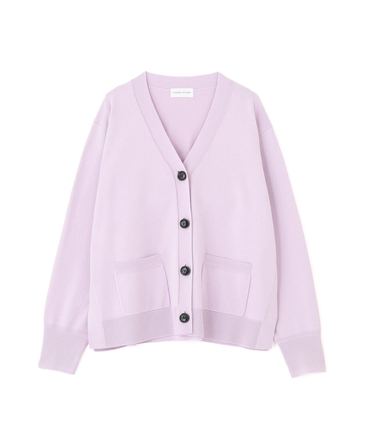 ハイゲージプレーティングVネックカーディガン | human woman
