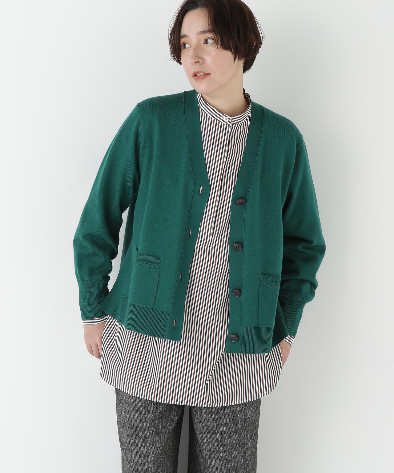 ＜H＞5GAUGE VOLUME SLEEVE CARDIGAN カーディガン H＞5GAUGE VOLUME SLEEVE CARDIGAN カーディガン