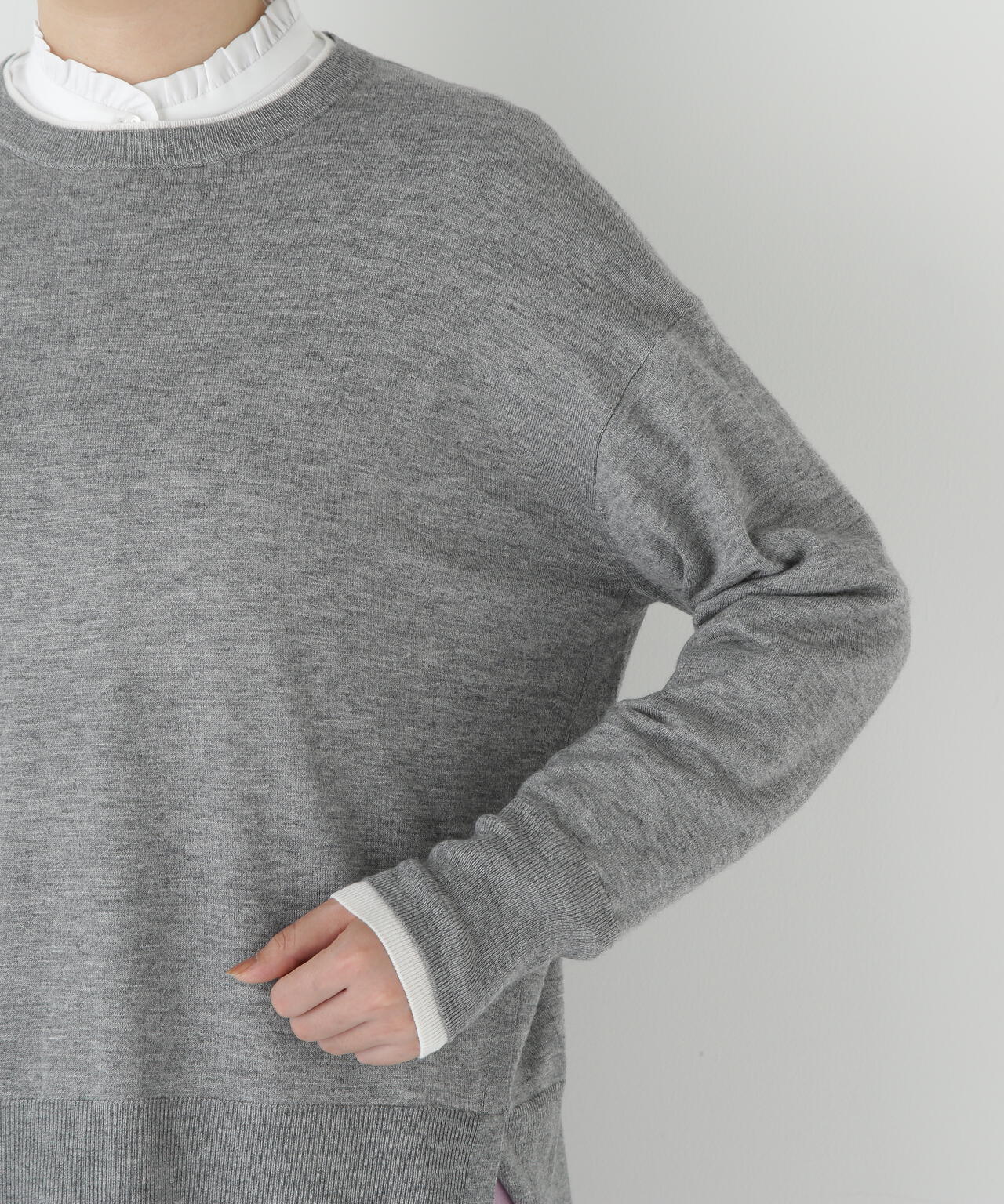 ハイゲージバイカラーハイネックプルオーバー | human woman