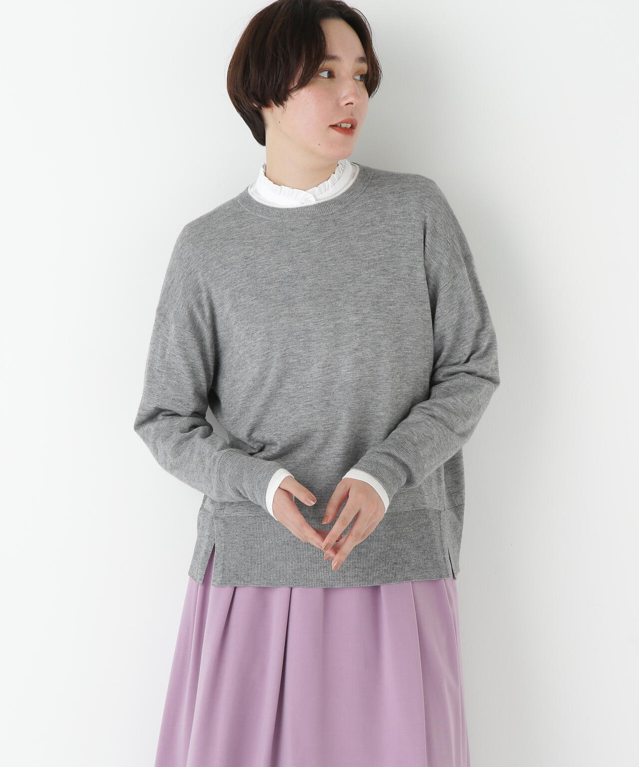 ハイゲージバイカラーハイネックプルオーバー | human woman