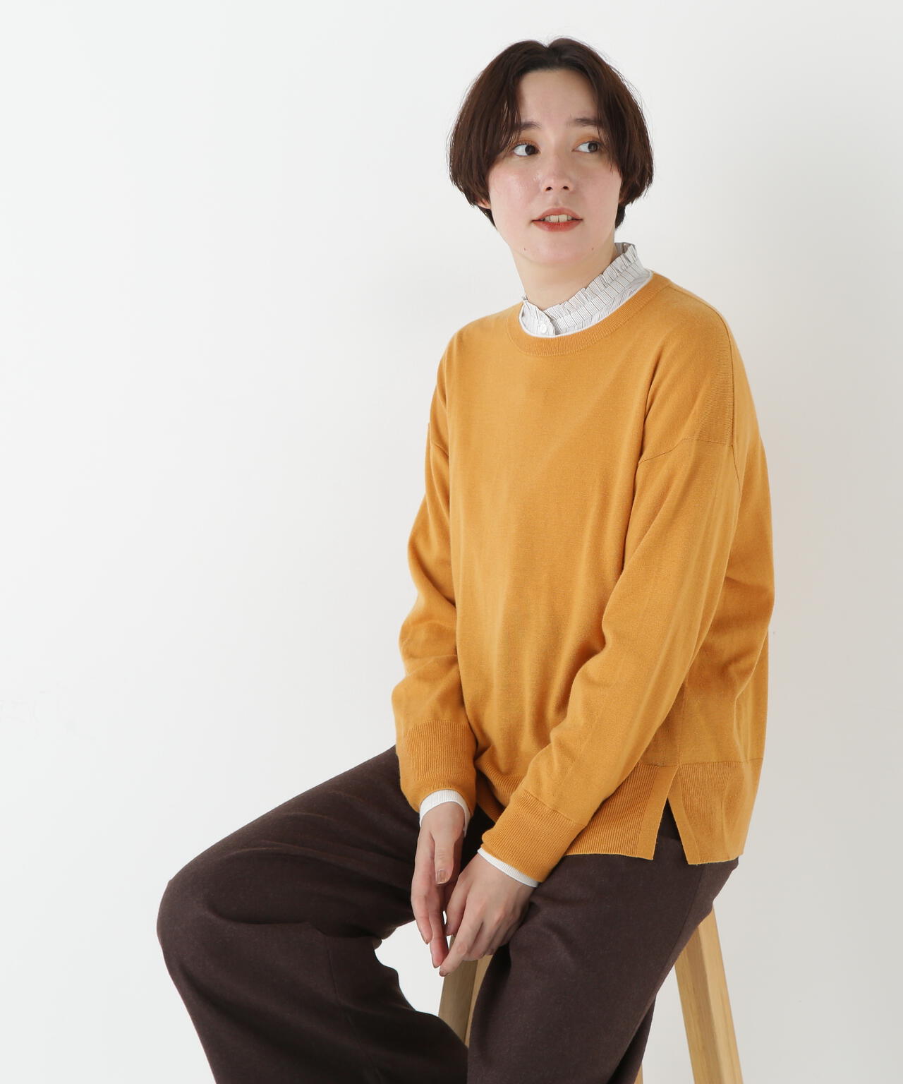 ハイゲージバイカラーハイネックプルオーバー | human woman