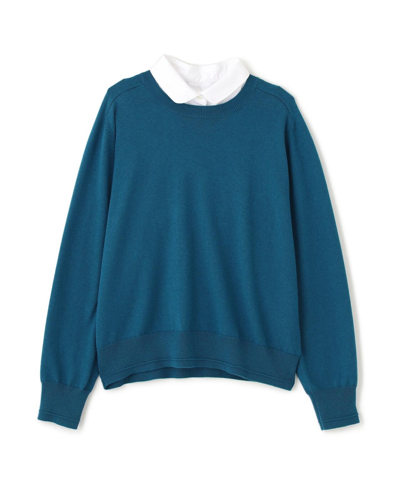 ウールコットンシャツカラーニット | human woman（ヒューマン