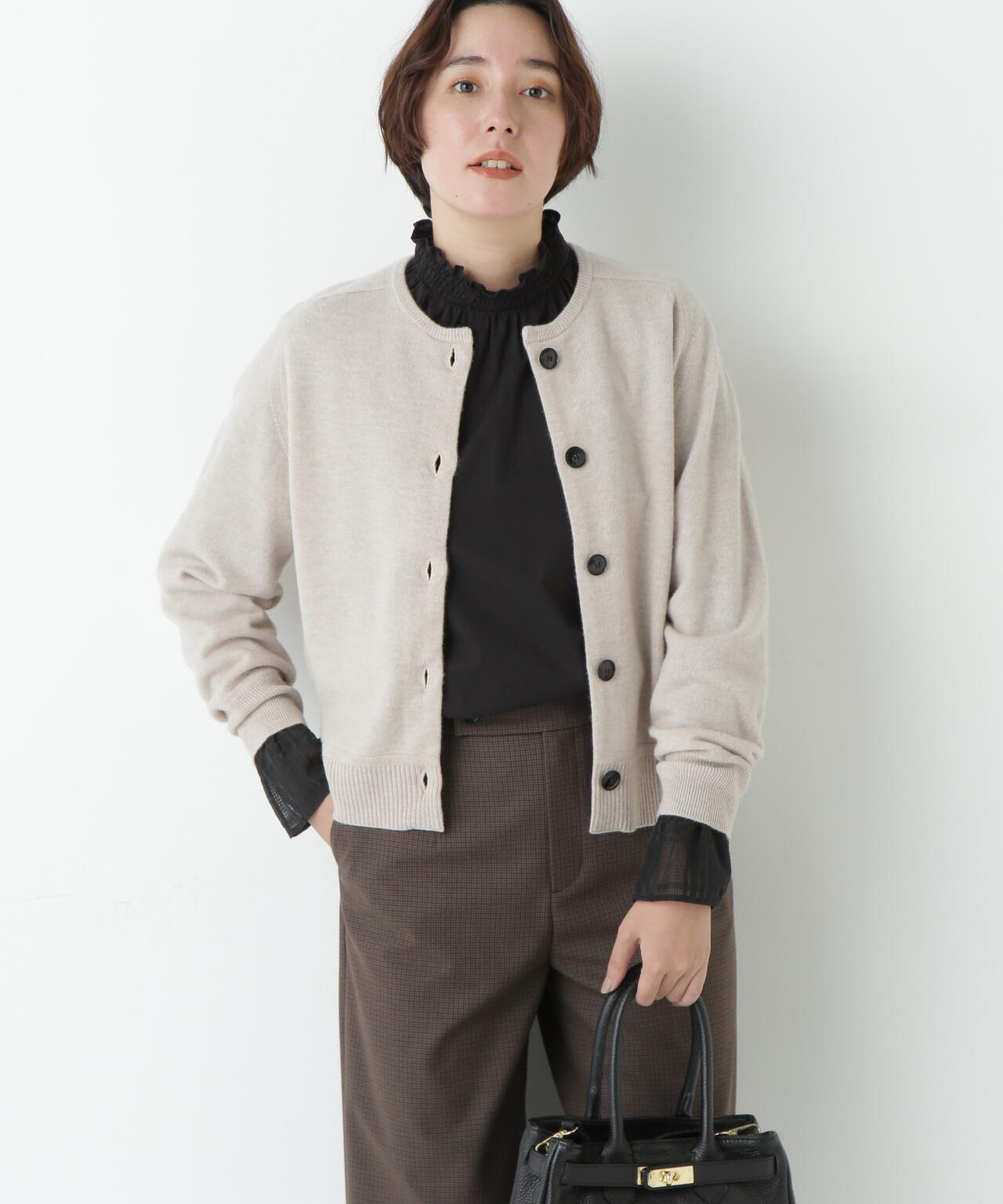 ≪洗える≫ウォッシャブルウールクルーネックカーディガン