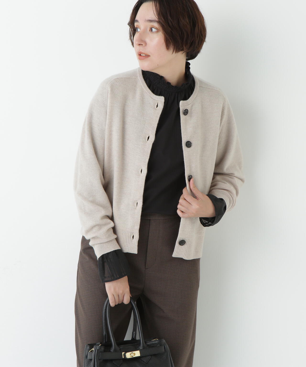 ≪洗える≫ウォッシャブルウールクルーネックカーディガン