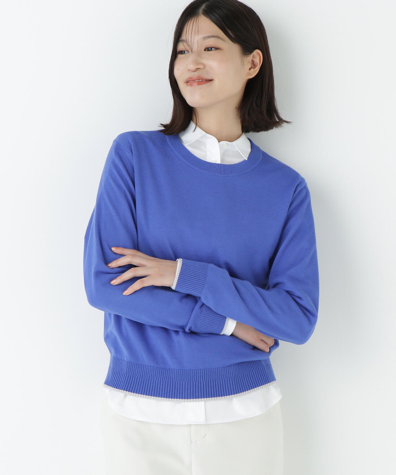 梳毛ライン入りニットプルオーバー | human woman（ヒューマン