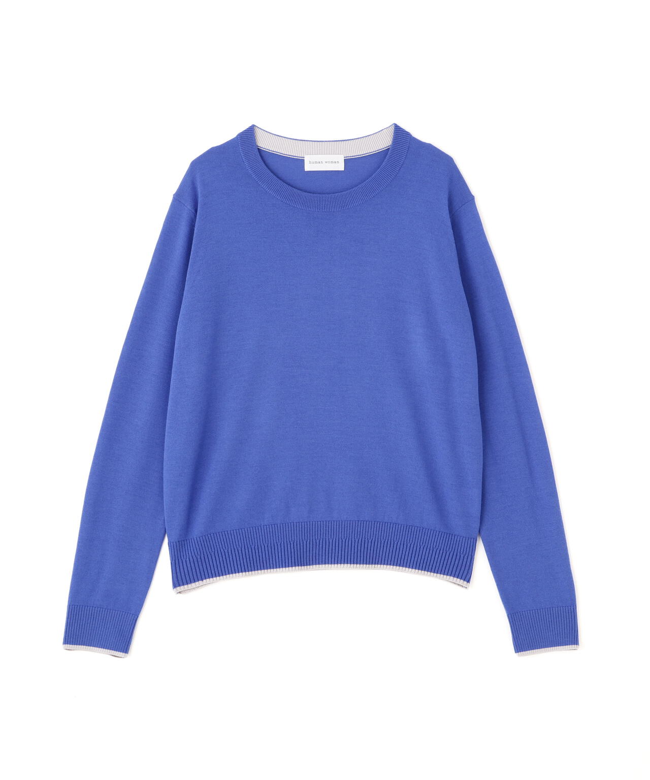 梳毛ライン入りニットプルオーバー