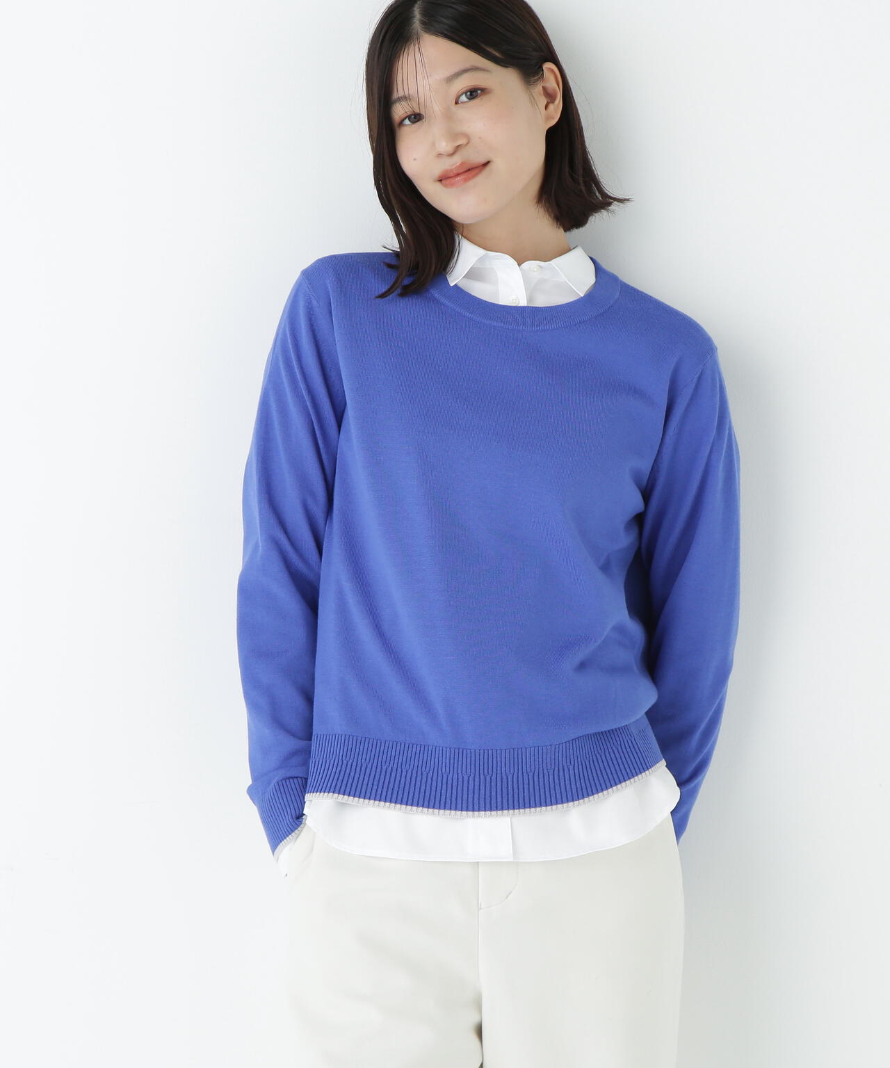 梳毛ライン入りニットプルオーバー | human woman（ヒューマンウーマン