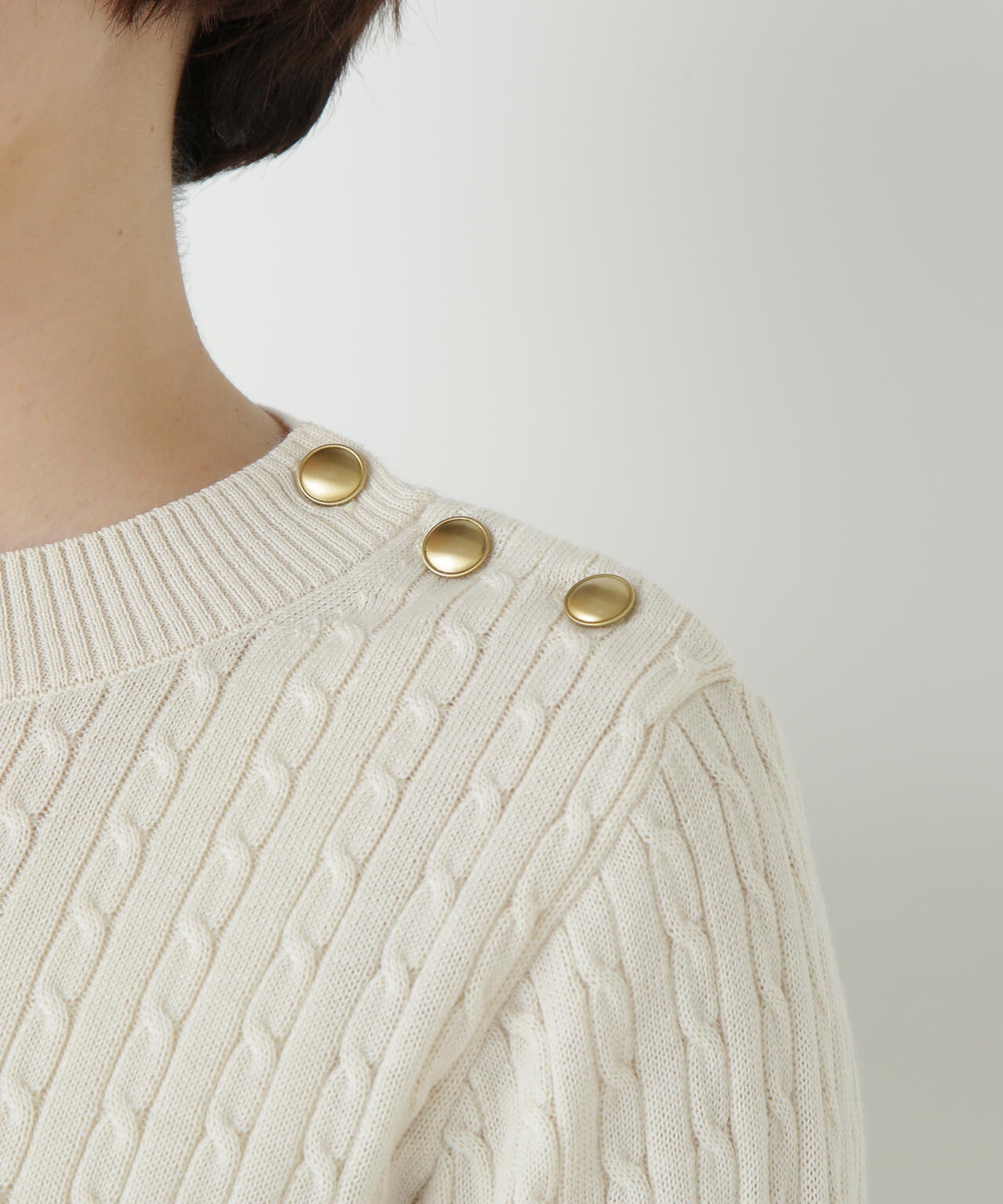 ミニケーブル釦プルオーバー