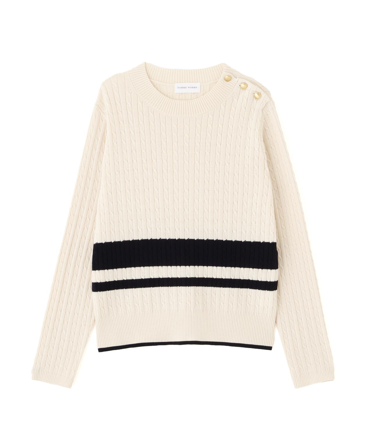 ミニケーブル釦プルオーバー