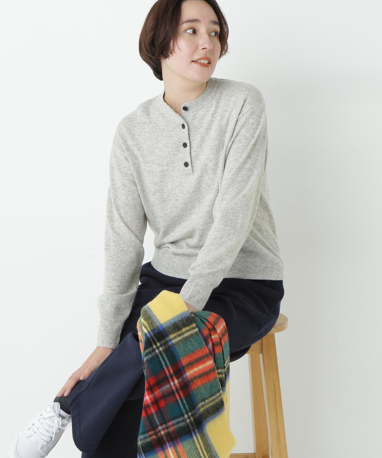 ≪洗える≫ウールＭＩＸヘンリーネックプルオーバー