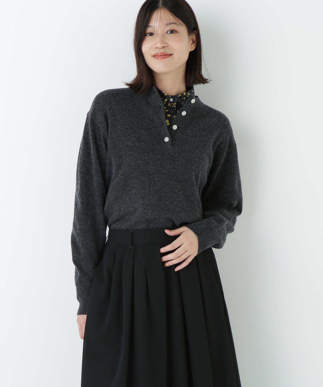 ≪洗える≫ウールＭＩＸヘンリーネックプルオーバー