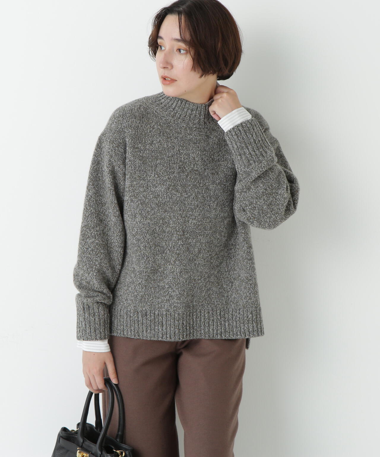 ウールローゲージＭＩＸヤーンハイネックプルオーバー