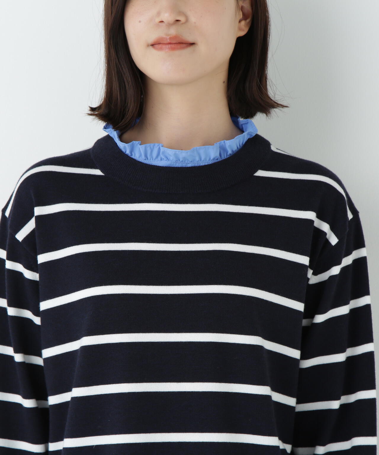 シャツ地ドッキングプルオーバー