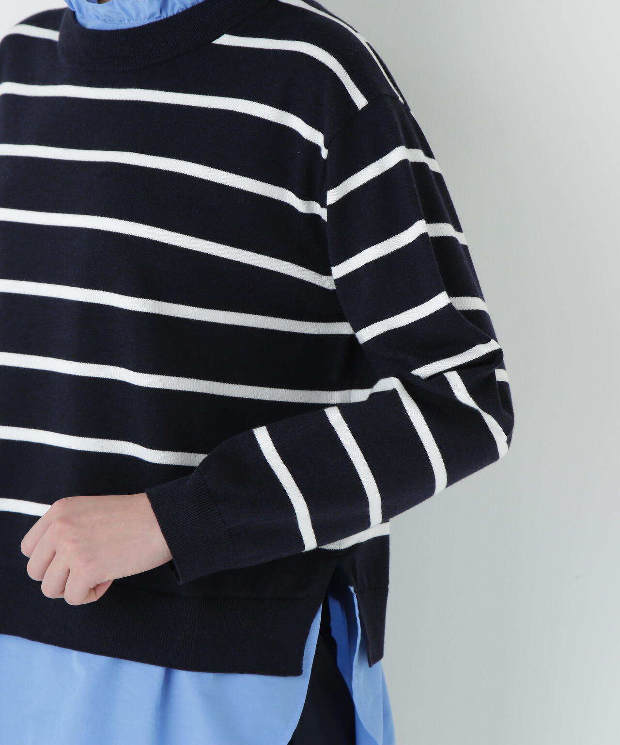 シャツ地ドッキングプルオーバー