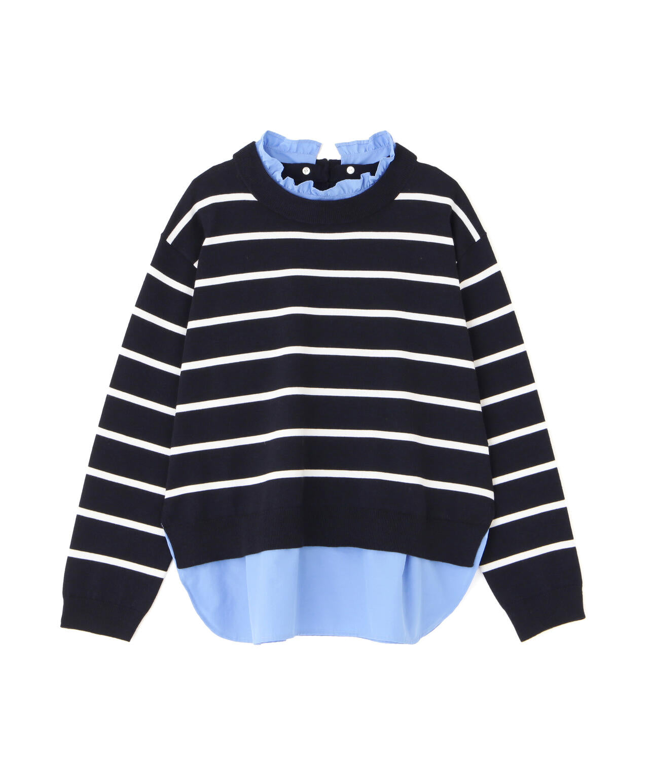 シャツ地ドッキングプルオーバー