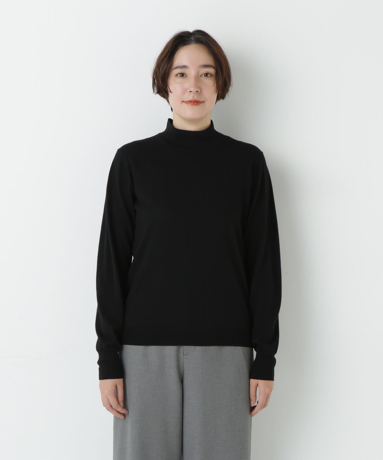 梳毛天竺ハイネックプルオーバー