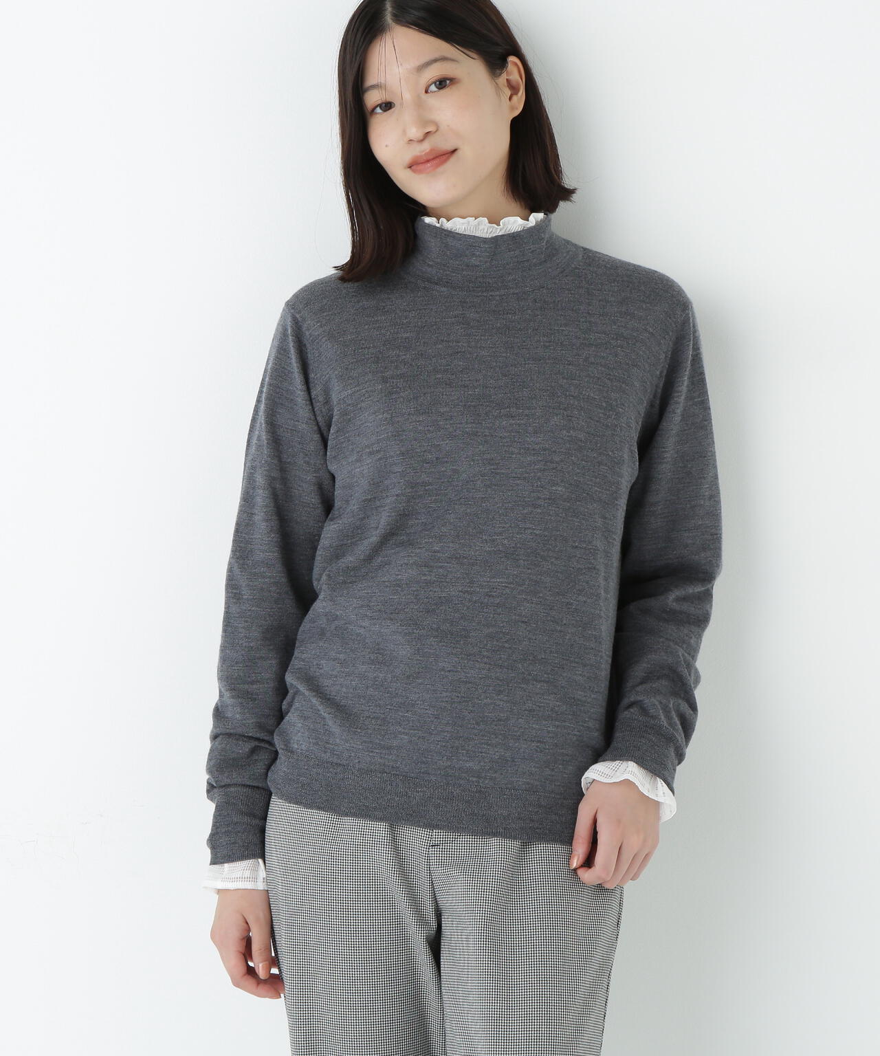 梳毛天竺ハイネックプルオーバー