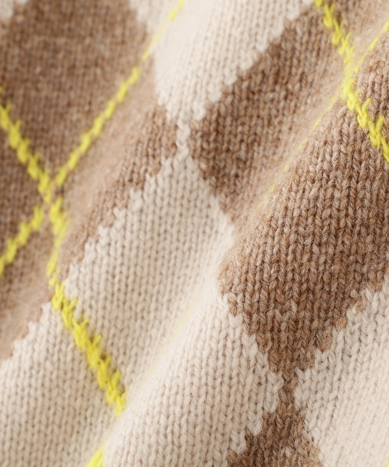 ウールＭＩＸアーガイルクルーネックカーディガン