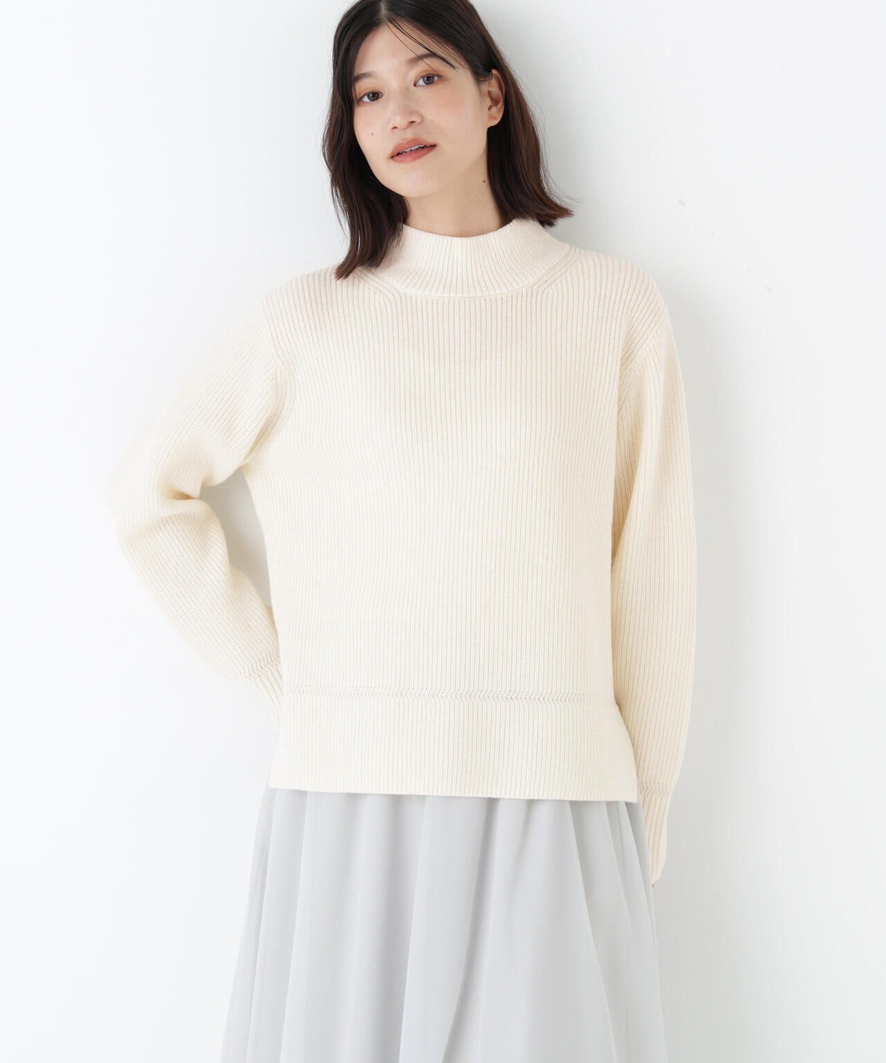 マンシングウェア◆ウール100% ニット セーター 日本製 アイボリー Lサイズ Munsingwear マンシングウェア - ニット・セーター -デサントストア