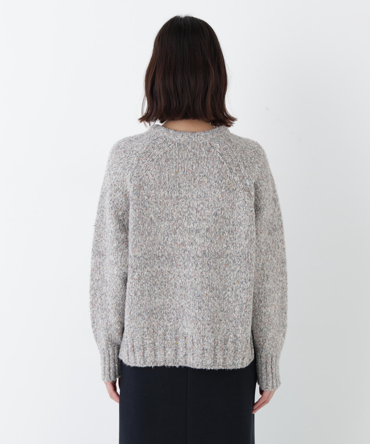 ≪洗える≫ＭＩＸヤーンクルーネックラグランプルオーバー