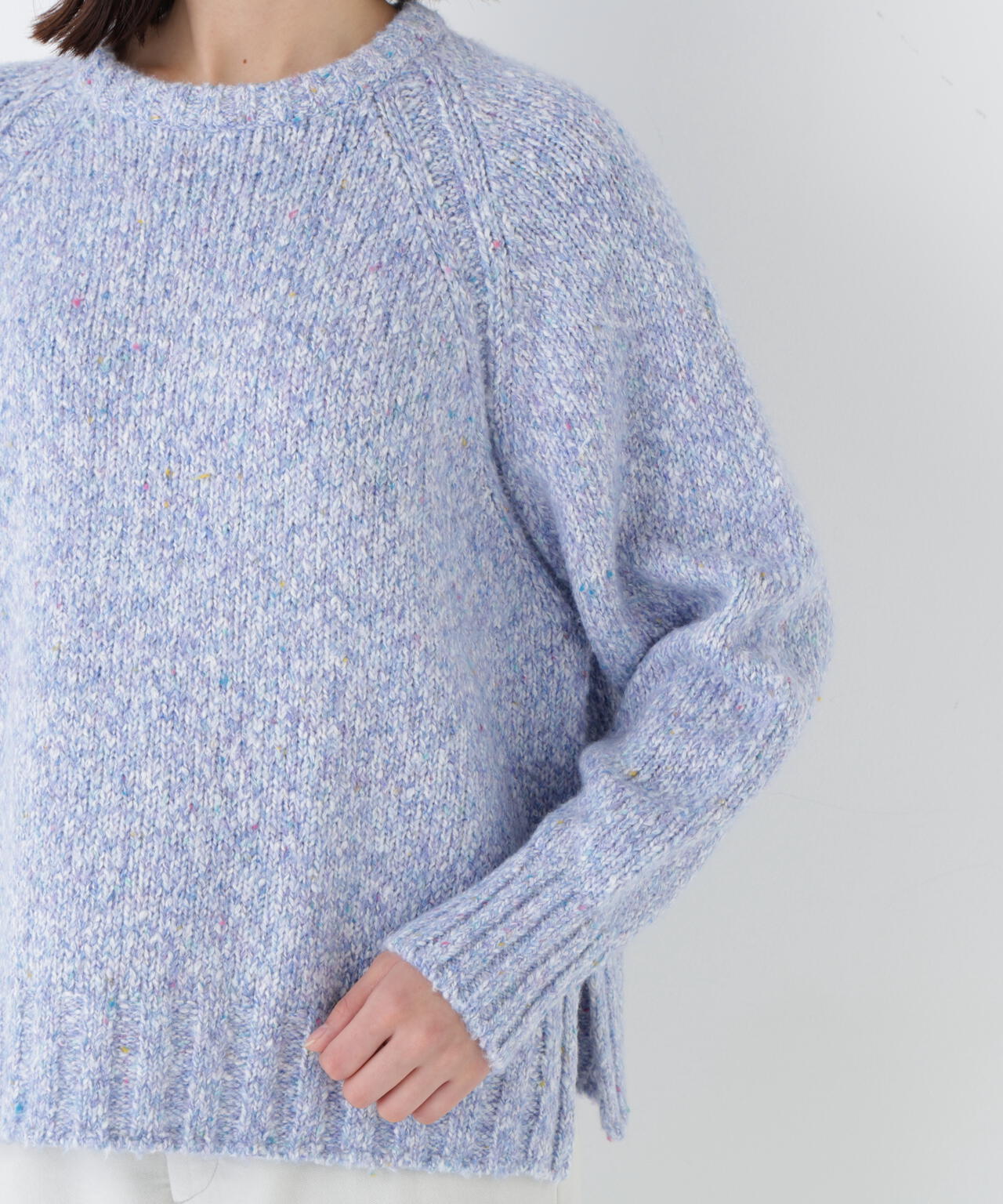 ≪洗える≫ＭＩＸヤーンクルーネックラグランプルオーバー