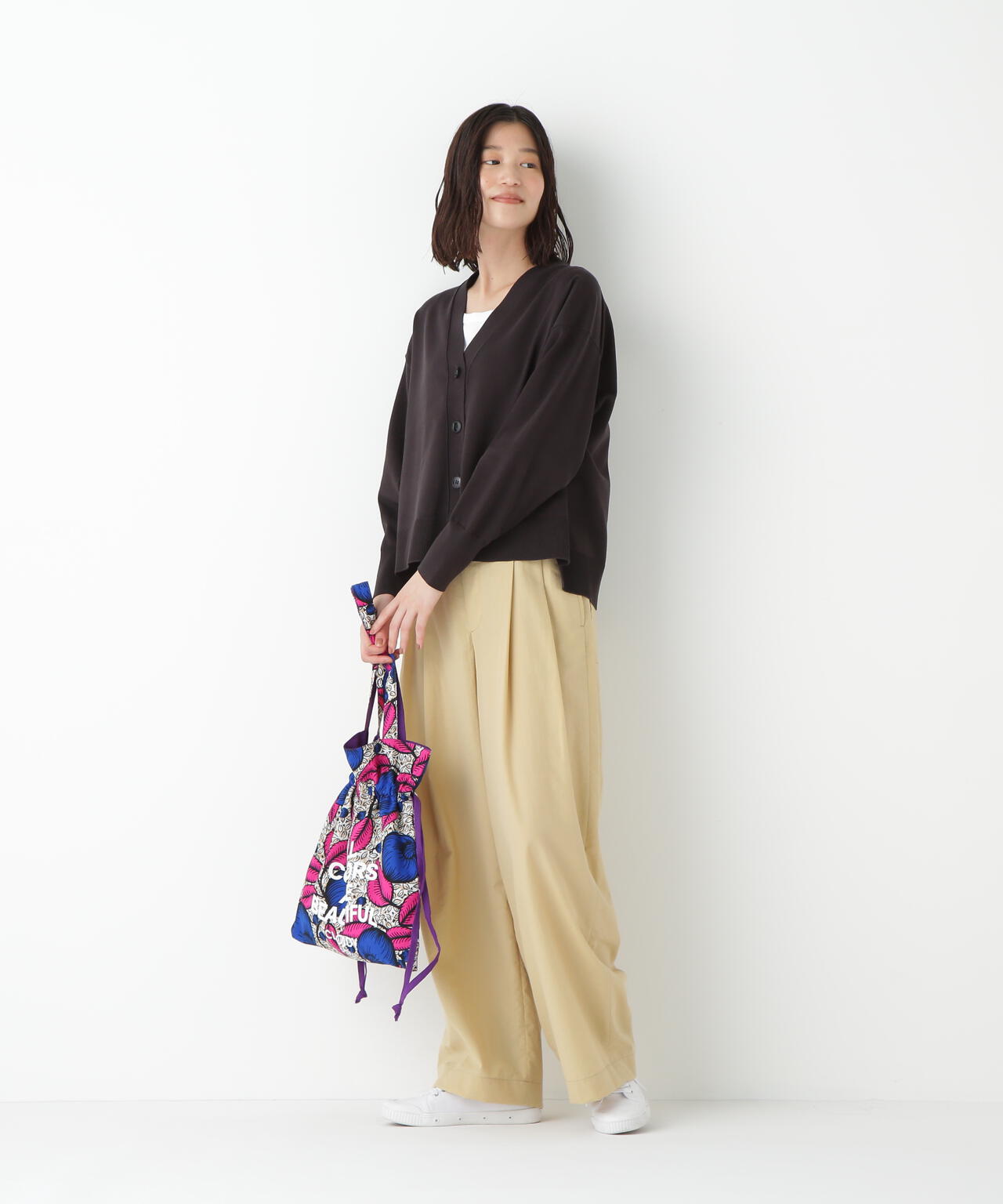 オーガニックコットン混プレーティングカーディガン | human