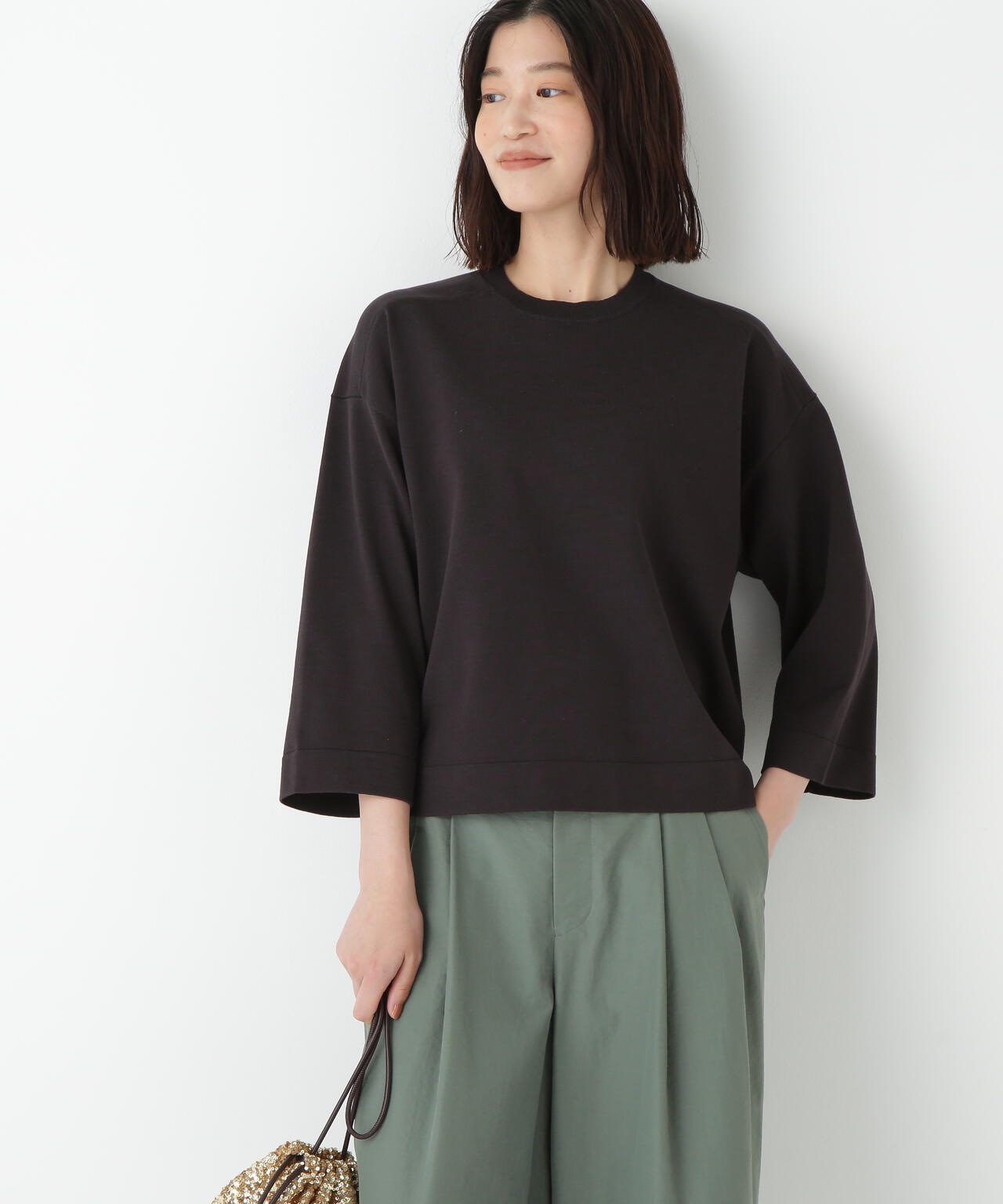 オーガニックコットン混プレーティングプルオーバー