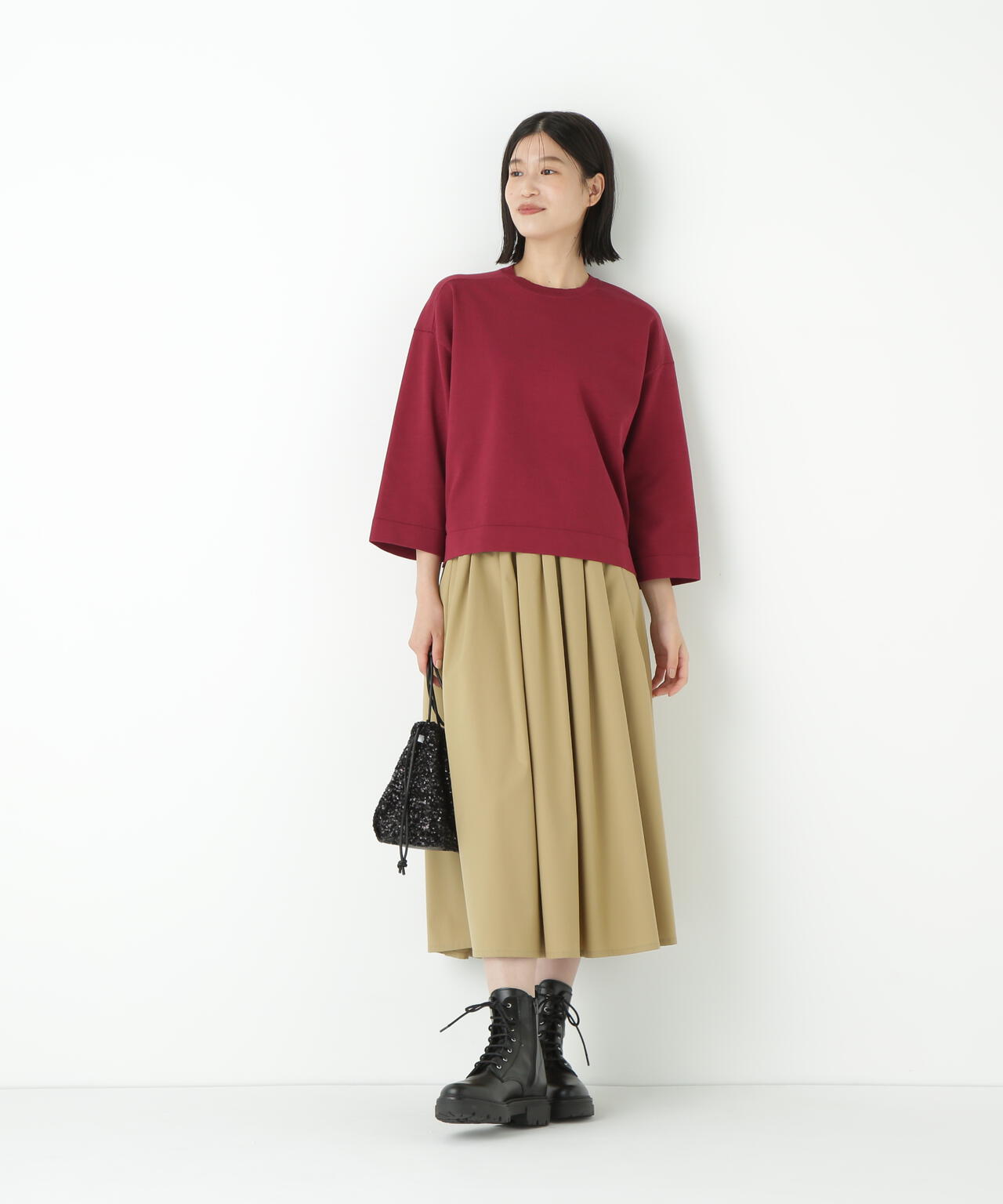 オーガニックコットン混プレーティングプルオーバー