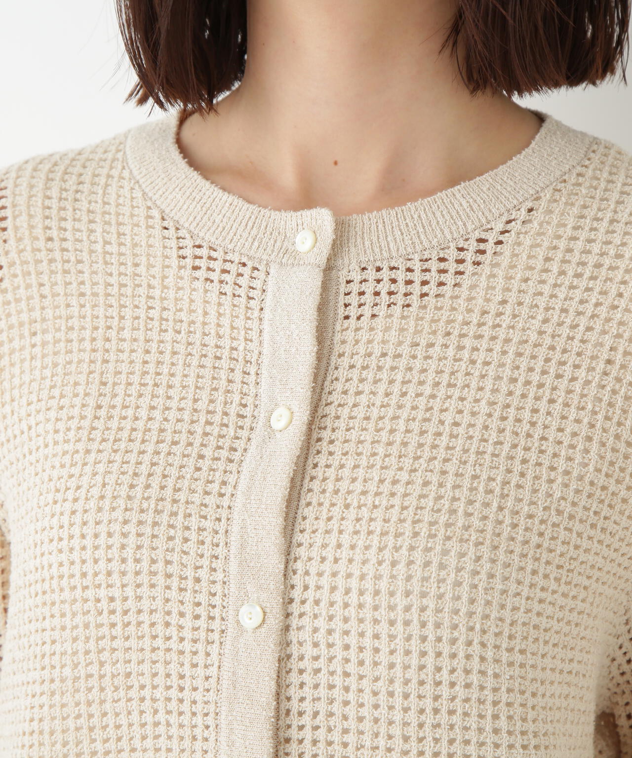 透かしブークレニットカーディガン