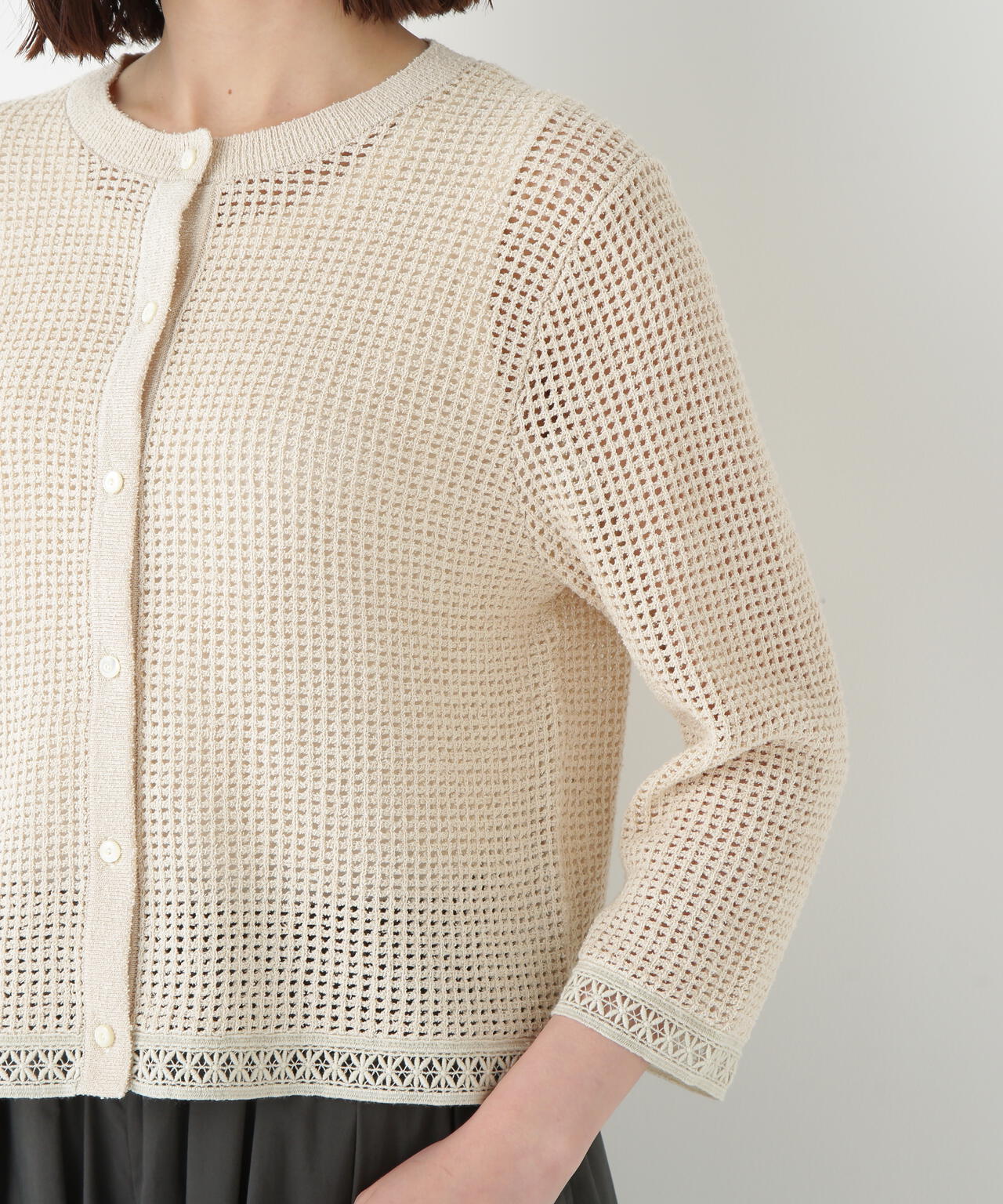 透かしブークレニットカーディガン
