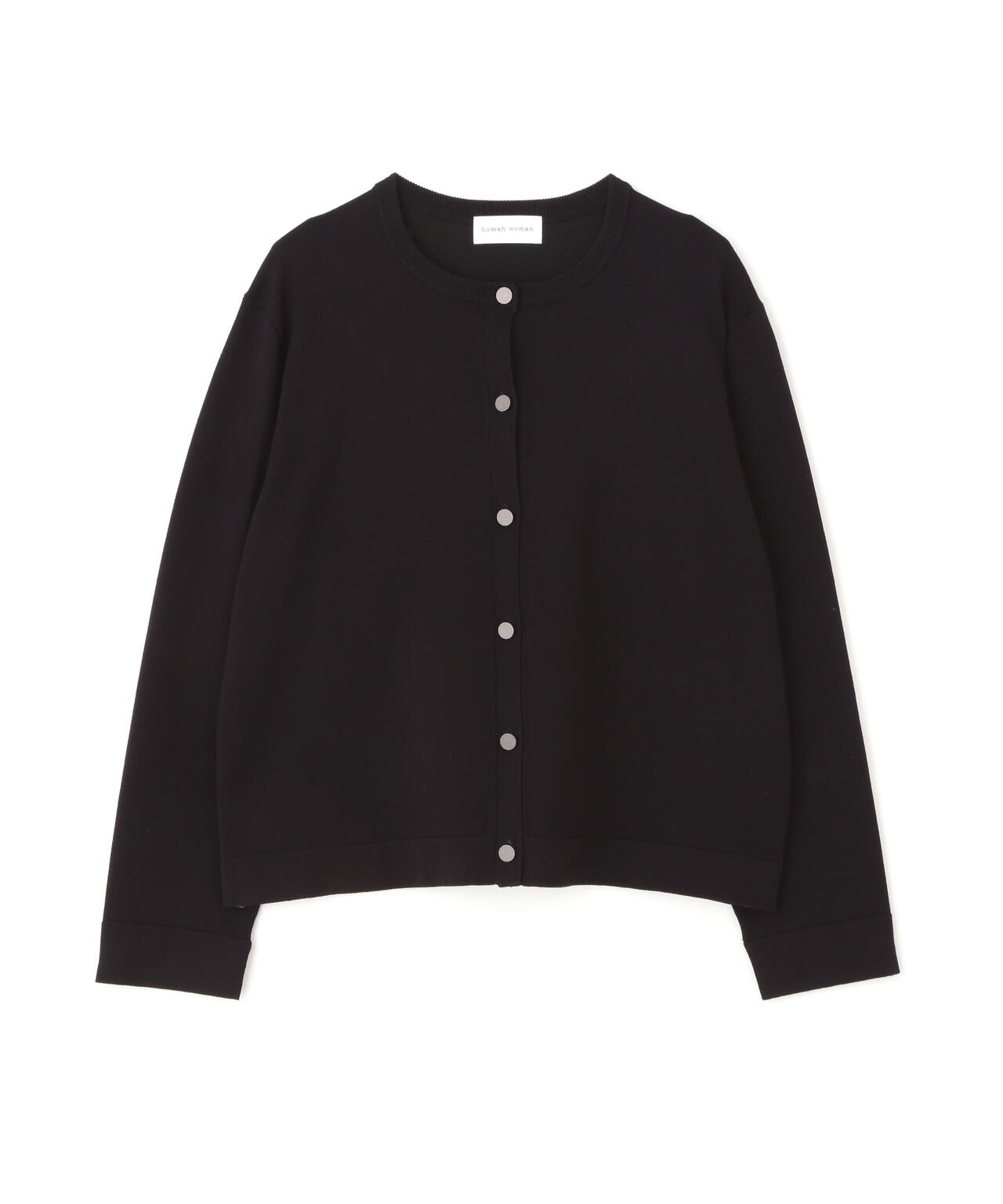 レーヨン混ハイゲージクルーネックカーディガン | human woman