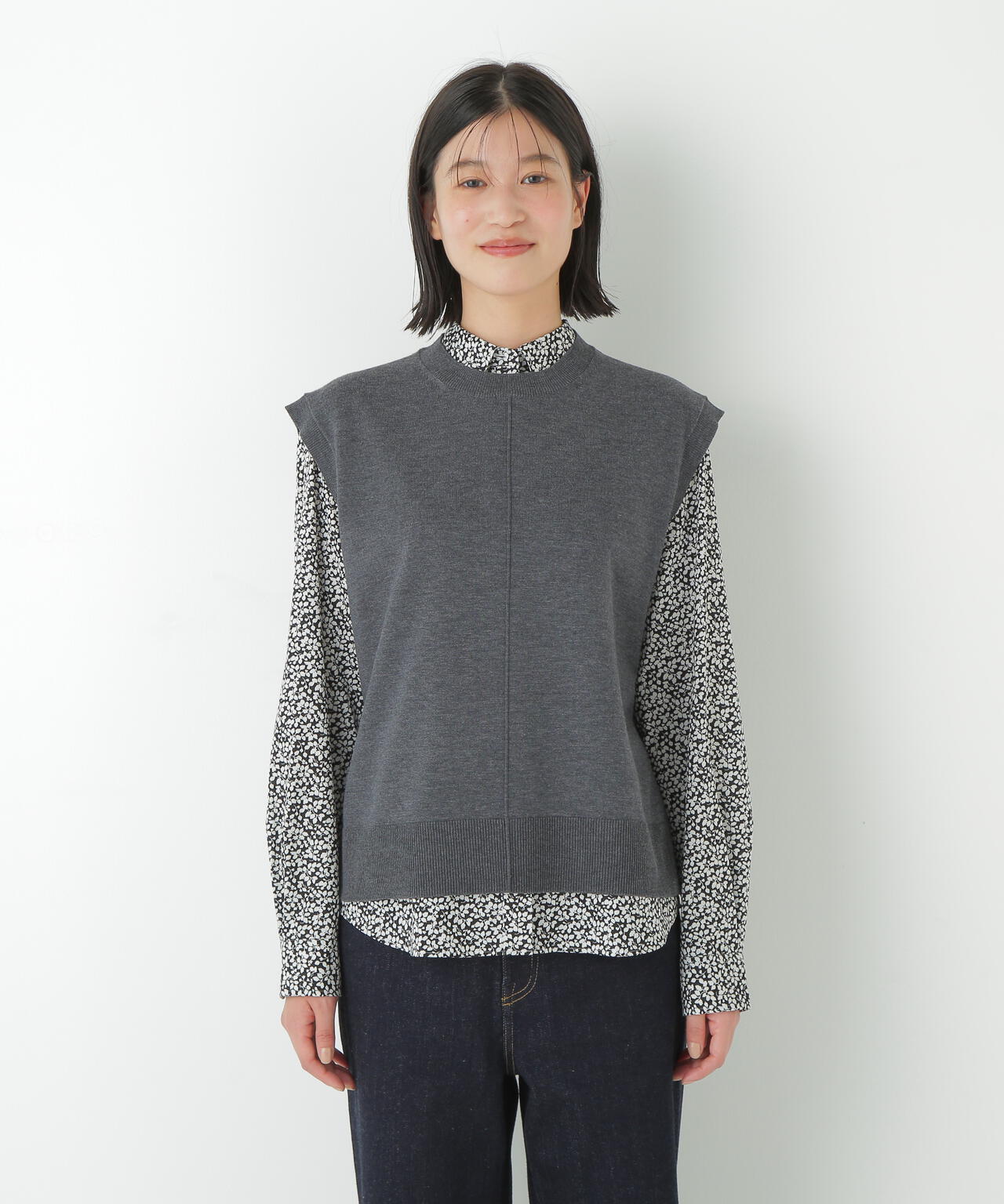 【美品】　NPL HMチャビーベスト ハーゲージクルーネックニットベスト | human woman（ヒューマン