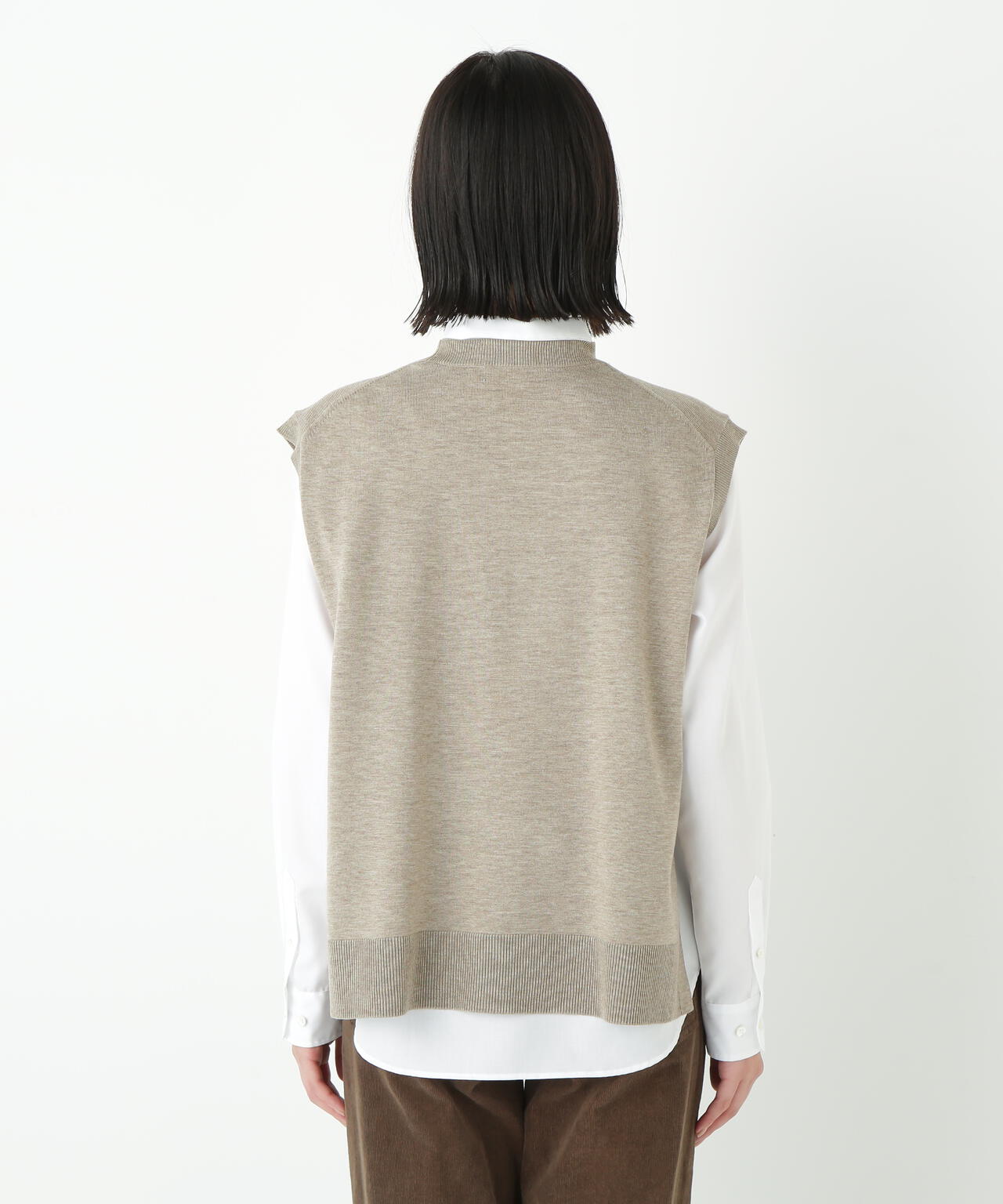 ハーゲージクルーネックニットベスト | human woman（ヒューマン