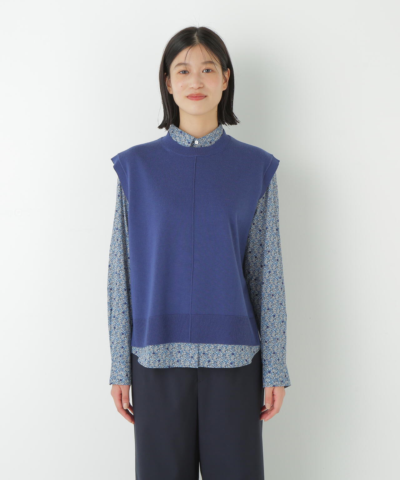 ハイゲージクルーネックニットベスト