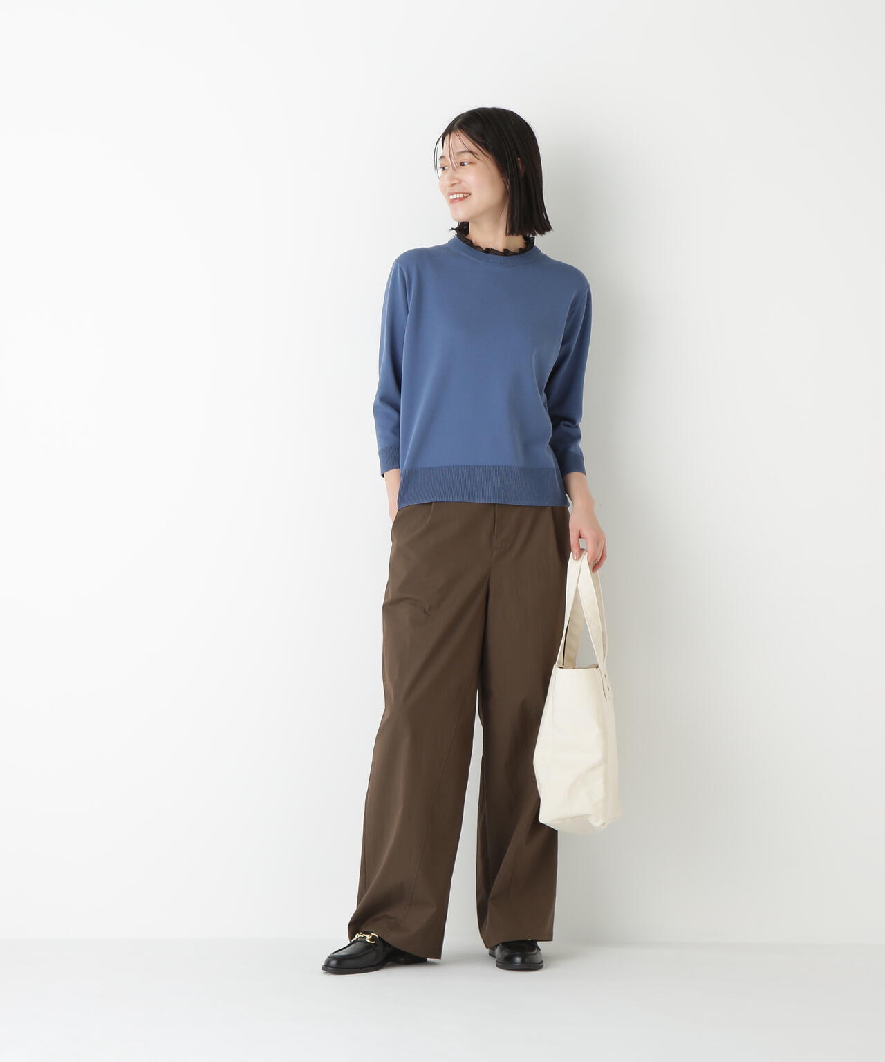 綿ポリエステル取外し衿付プルオーバー