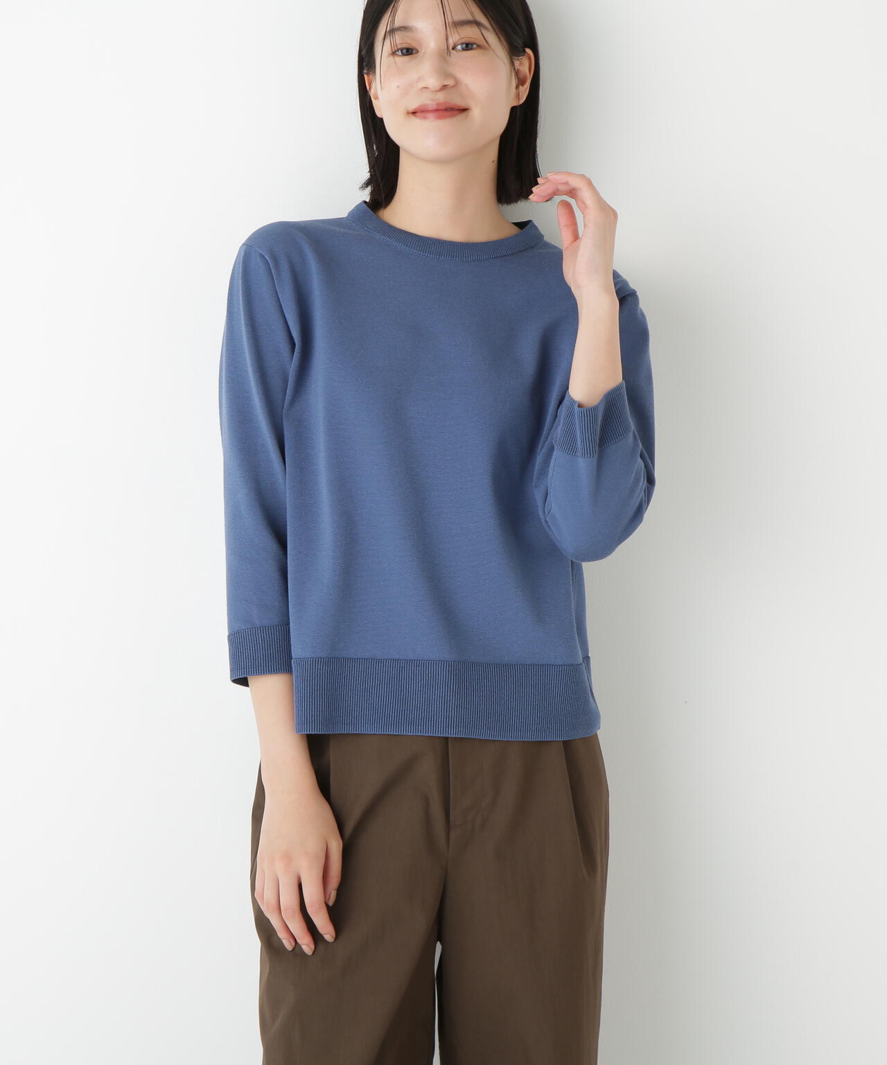 綿ポリエステル取外し衿付プルオーバー