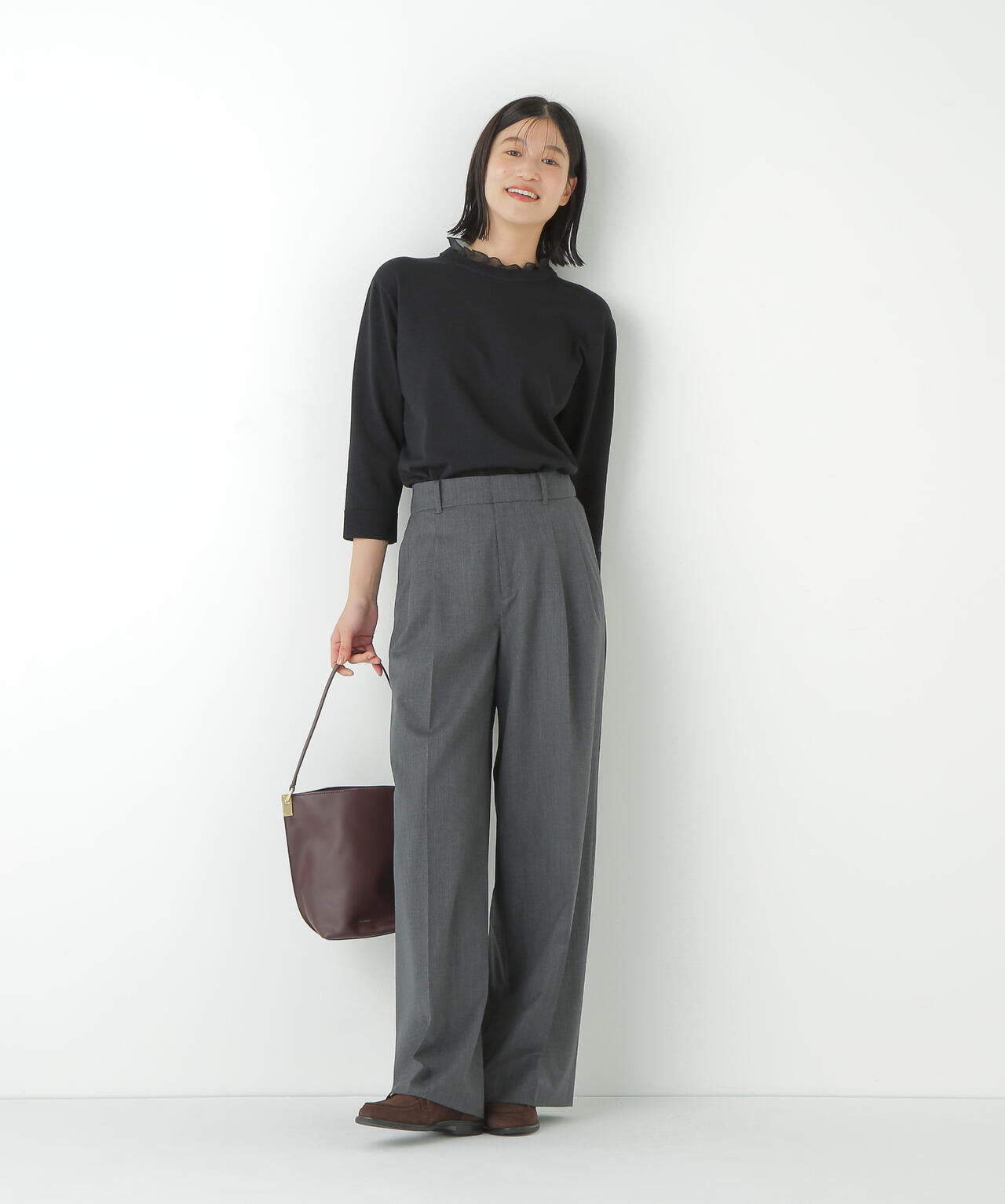 綿ポリエステル取外し衿付プルオーバー