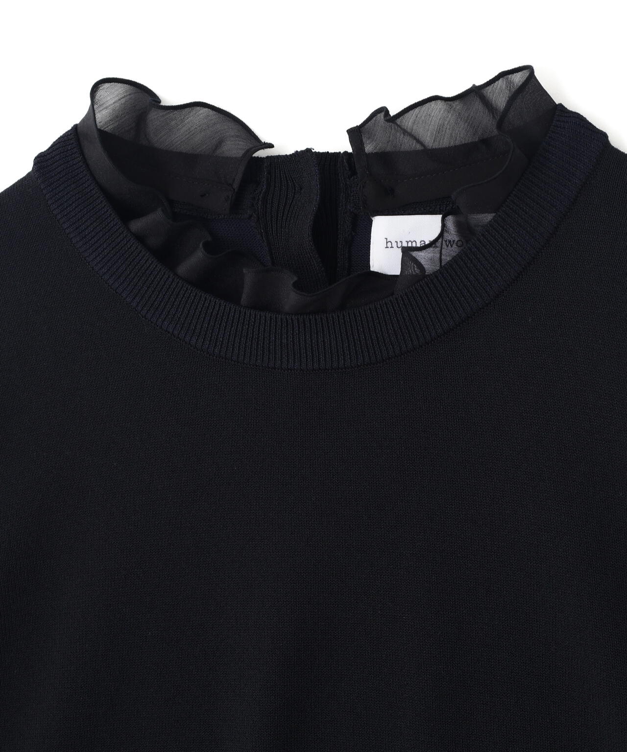 綿ポリエステル取外し衿付プルオーバー