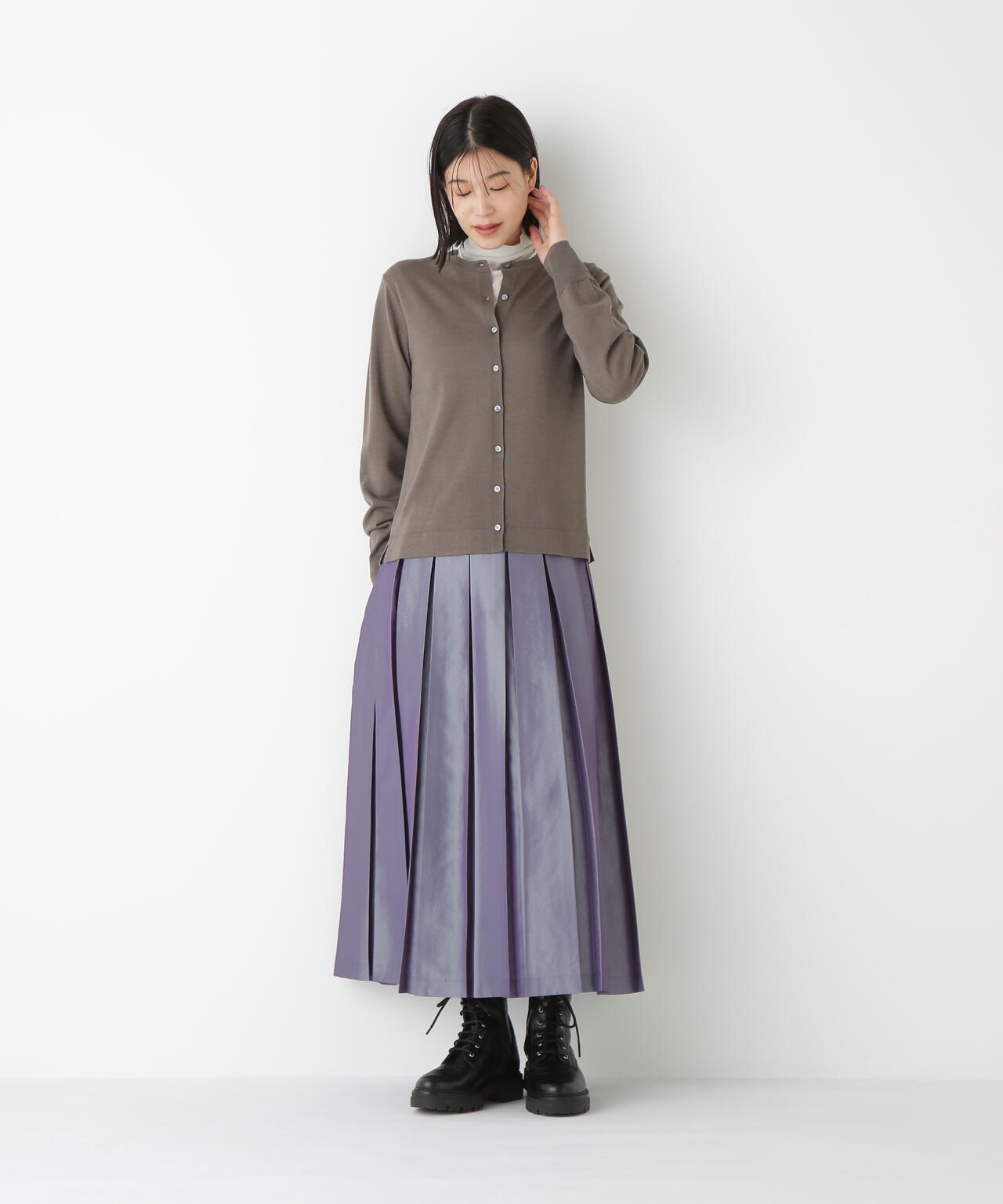 ハイツイストウールクルーネックカーディガン | human woman