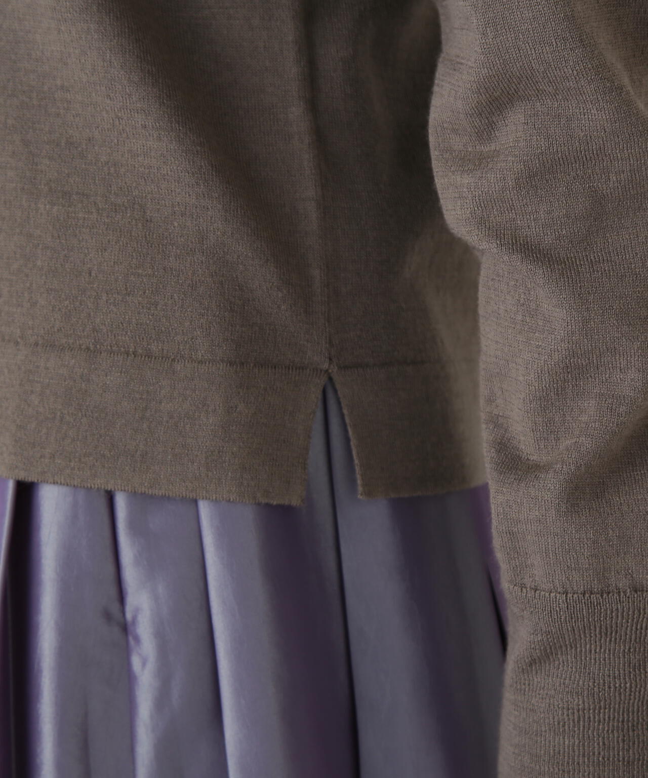 ハイツイストウールクルーネックカーディガン