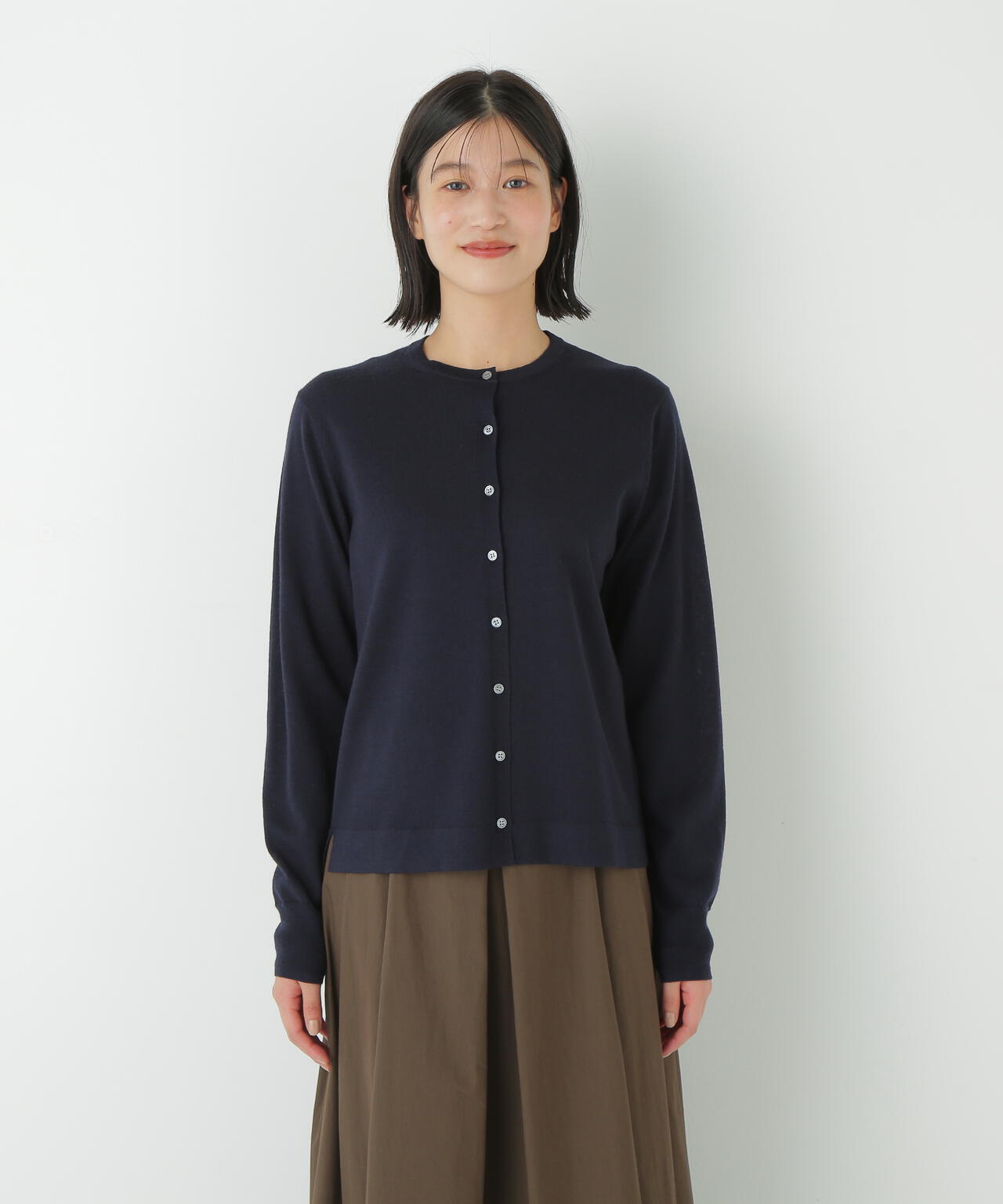 ハイツイストウールクルーネックカーディガン | human woman