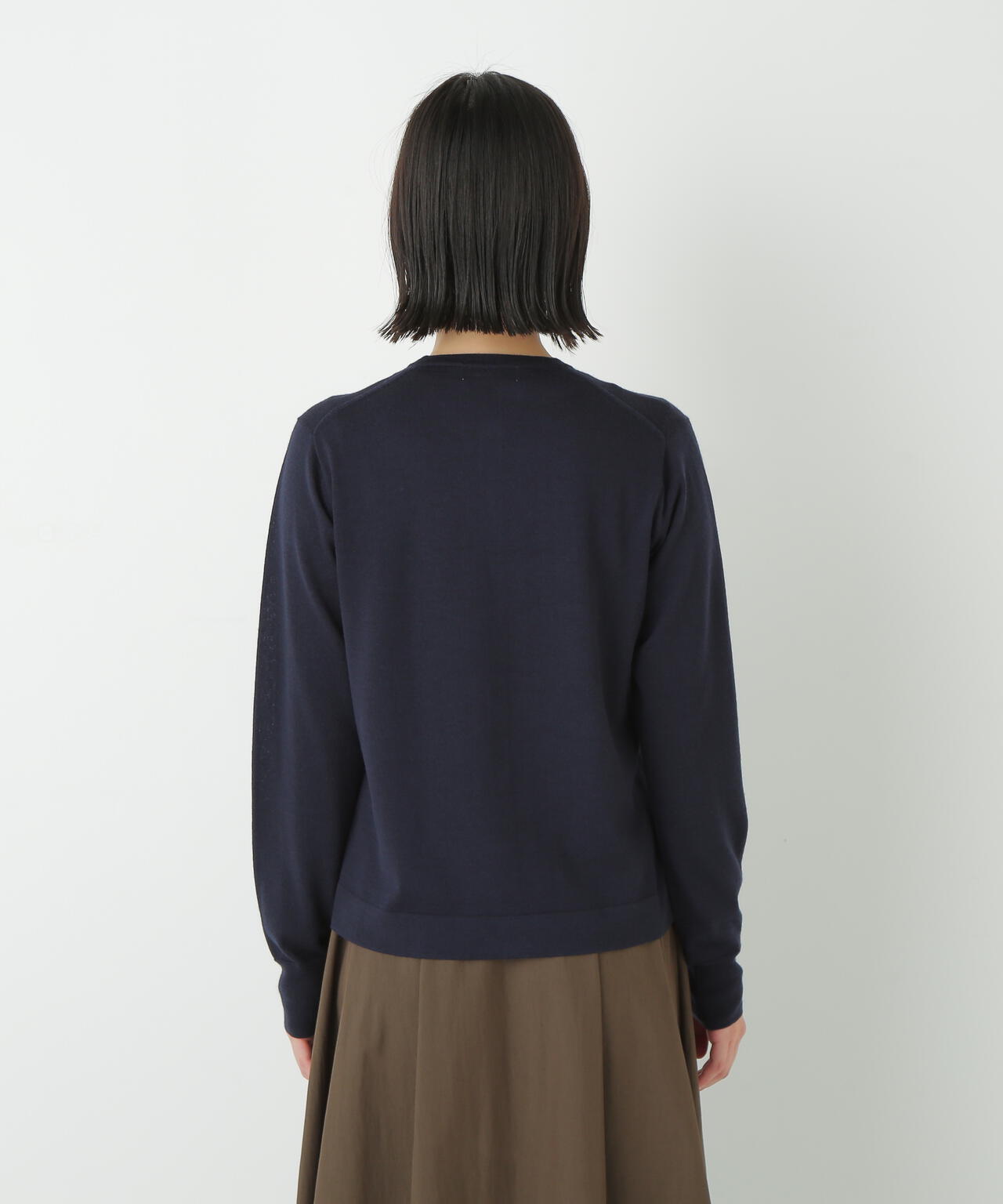 ハイツイストウールクルーネックカーディガン