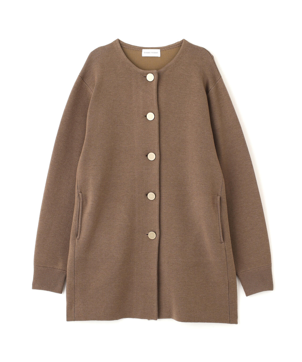 新品タグ付ヒューマンウーマン【HUMAN WOMAN】ウールコート(M) ◇ウールナイロンオックスステンカラーコート