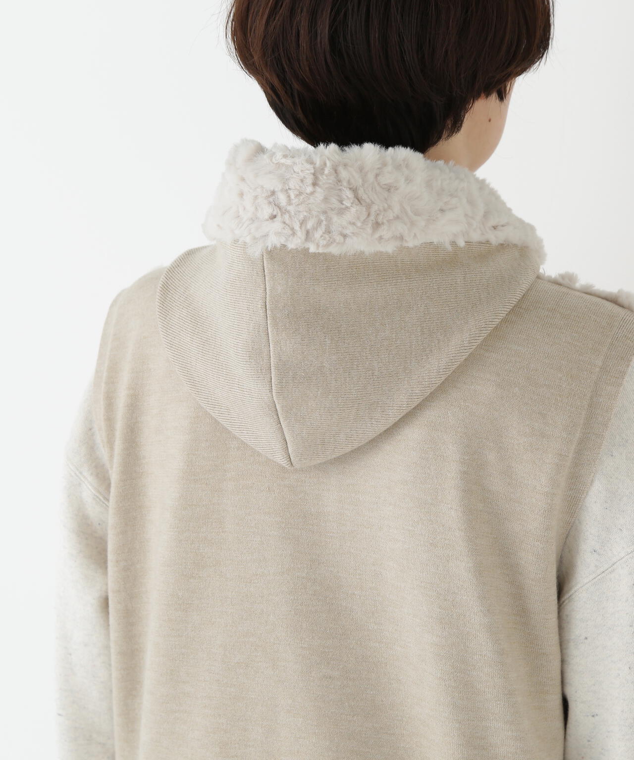 セオリー　21AW　フェイクファー　ジップアップベスト　白　S セオリー 21AW フェイクファー ジップアップベスト 白 S 【公式