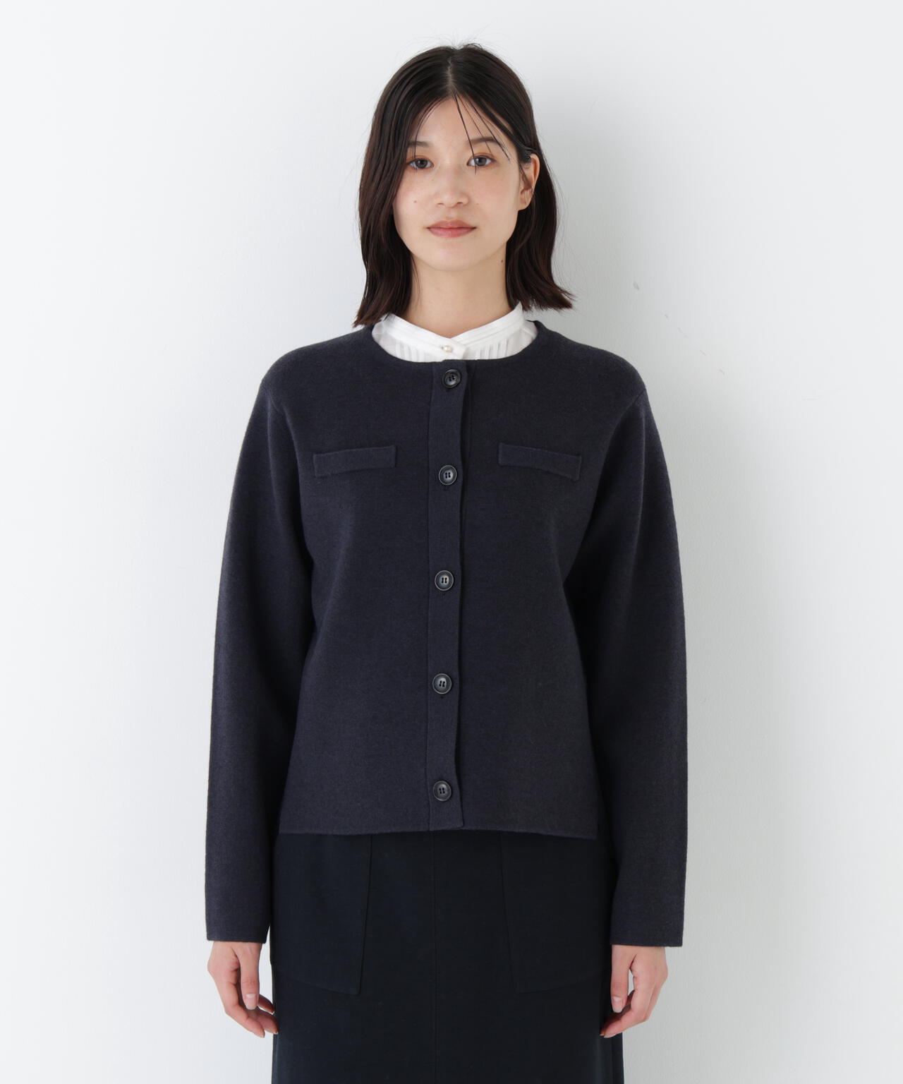 ≪洗える≫ハイゲージミラノリブクルーネックジャケット | human woman