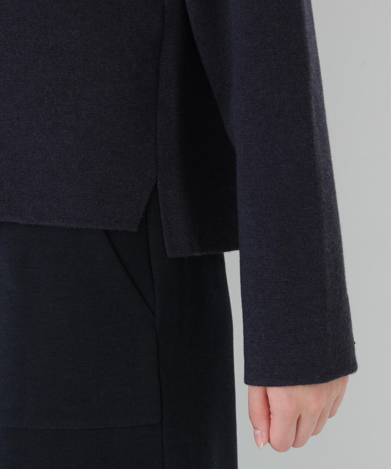 ≪洗える≫ハイゲージミラノリブクルーネックジャケット